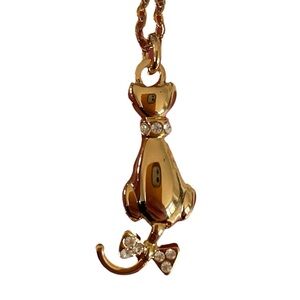 Jewels by Park Lane Gold Tone Rhinestone Cat Necklace